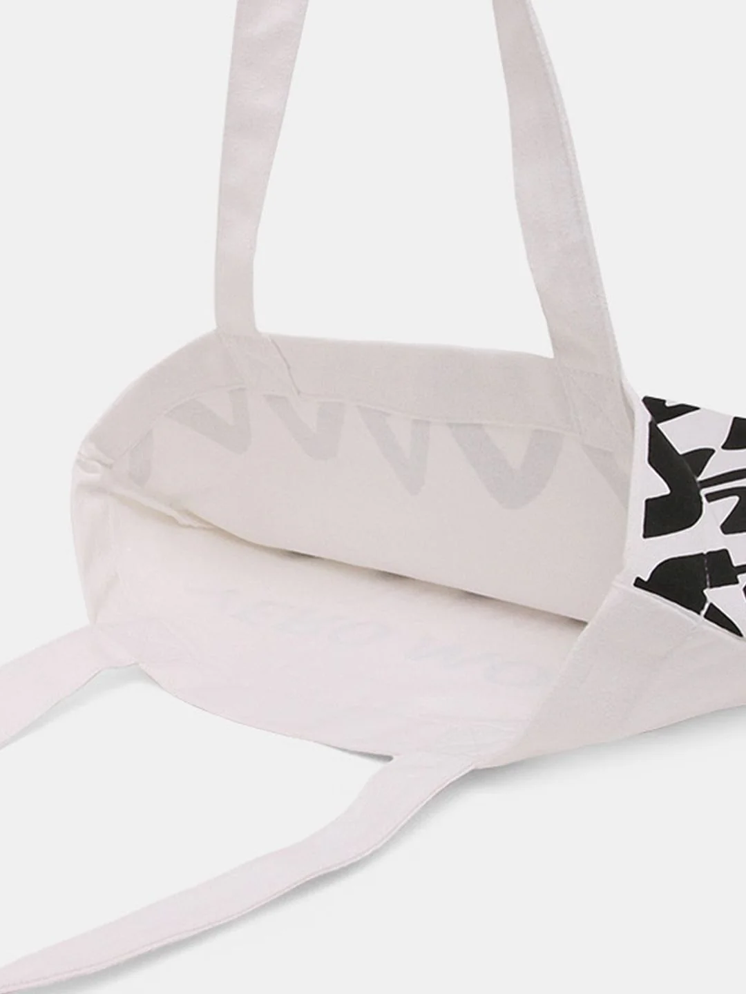 White Wave Print Tote Bag - Image 7