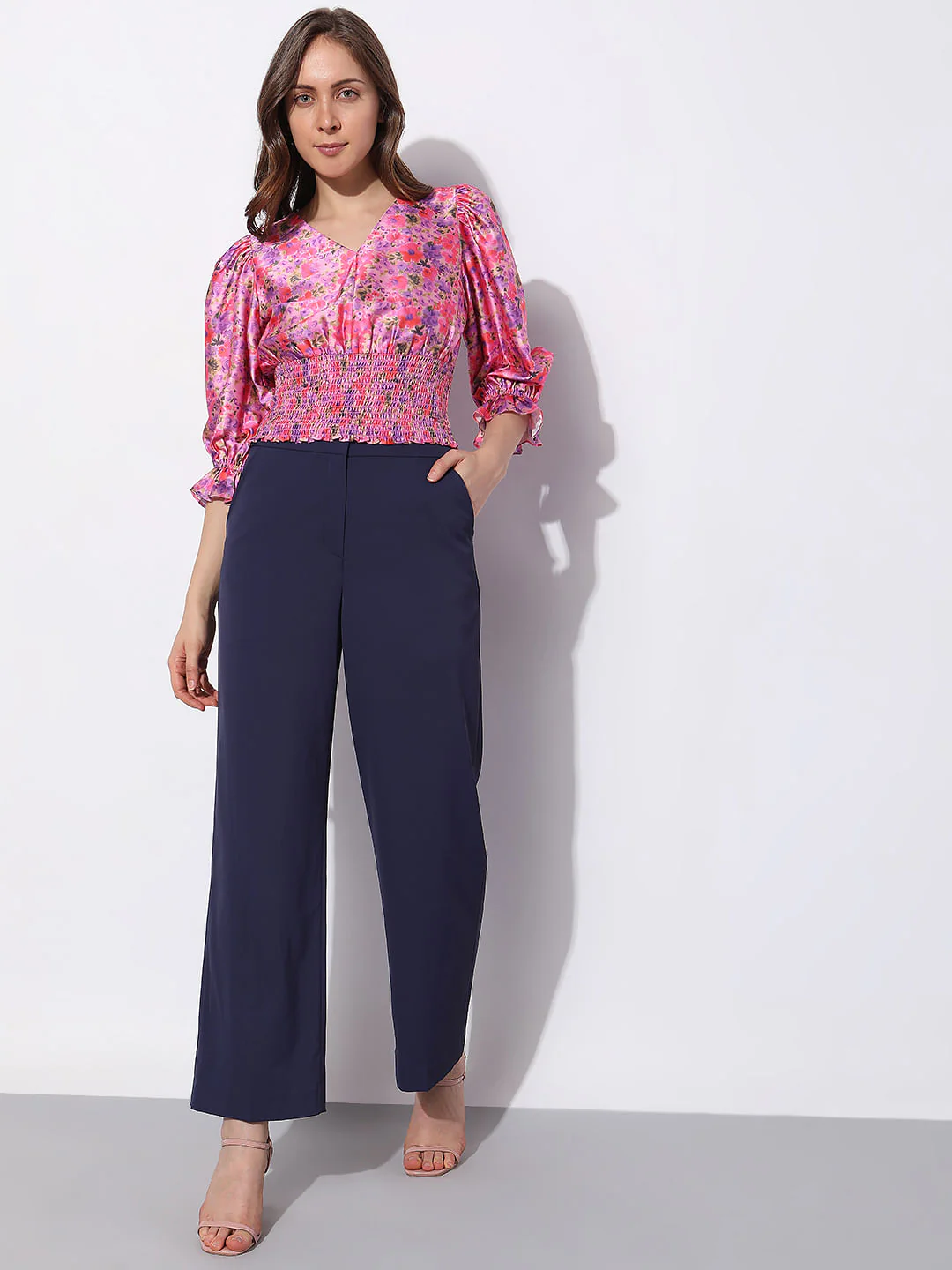 Pink Floral Smocked Top - Image 5