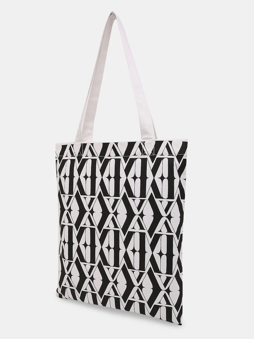 White Typographic Print Tote Bag - Image 4