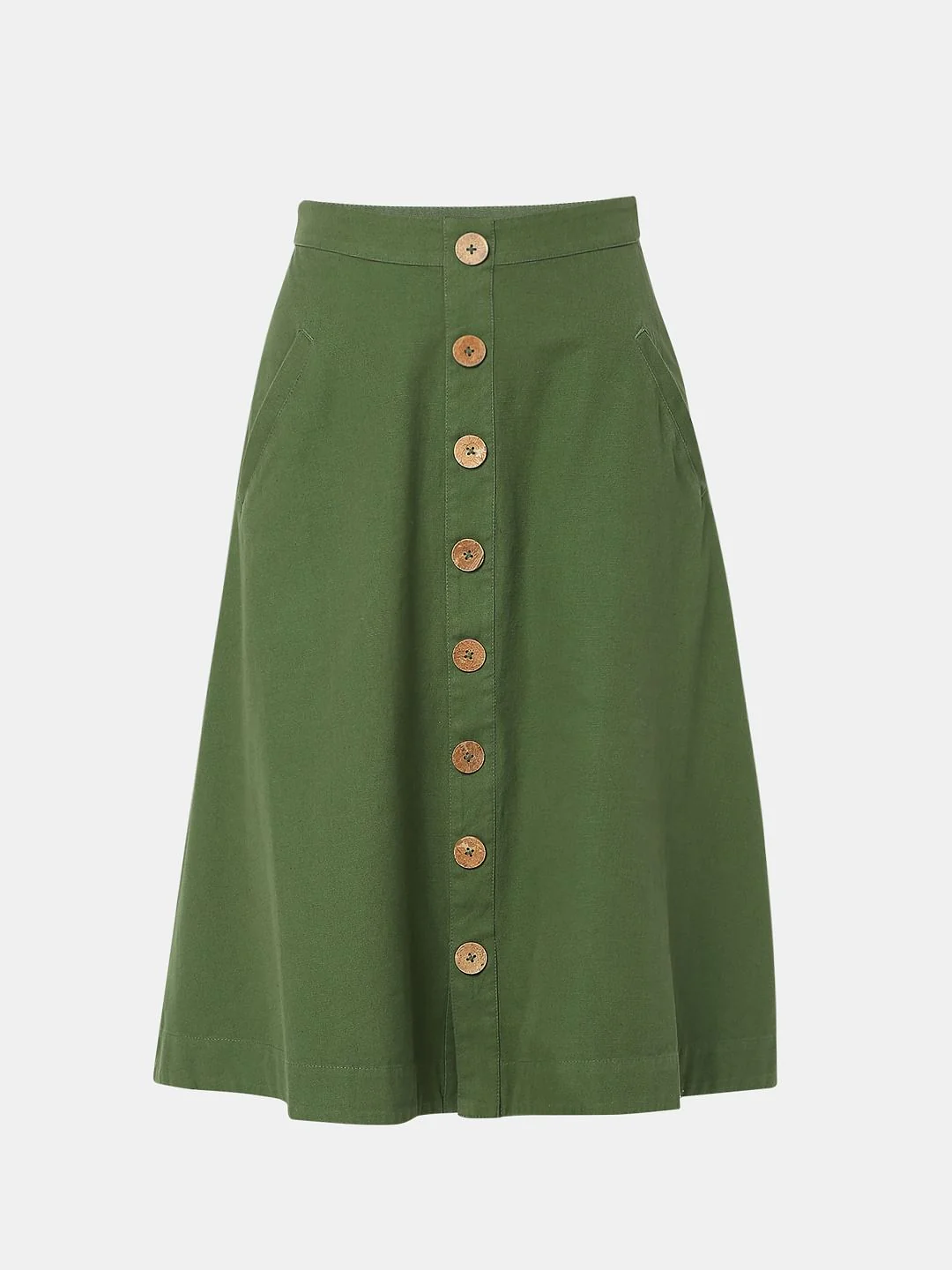 Green High Rise Flared Co-Ord Set Skirt - Image 7
