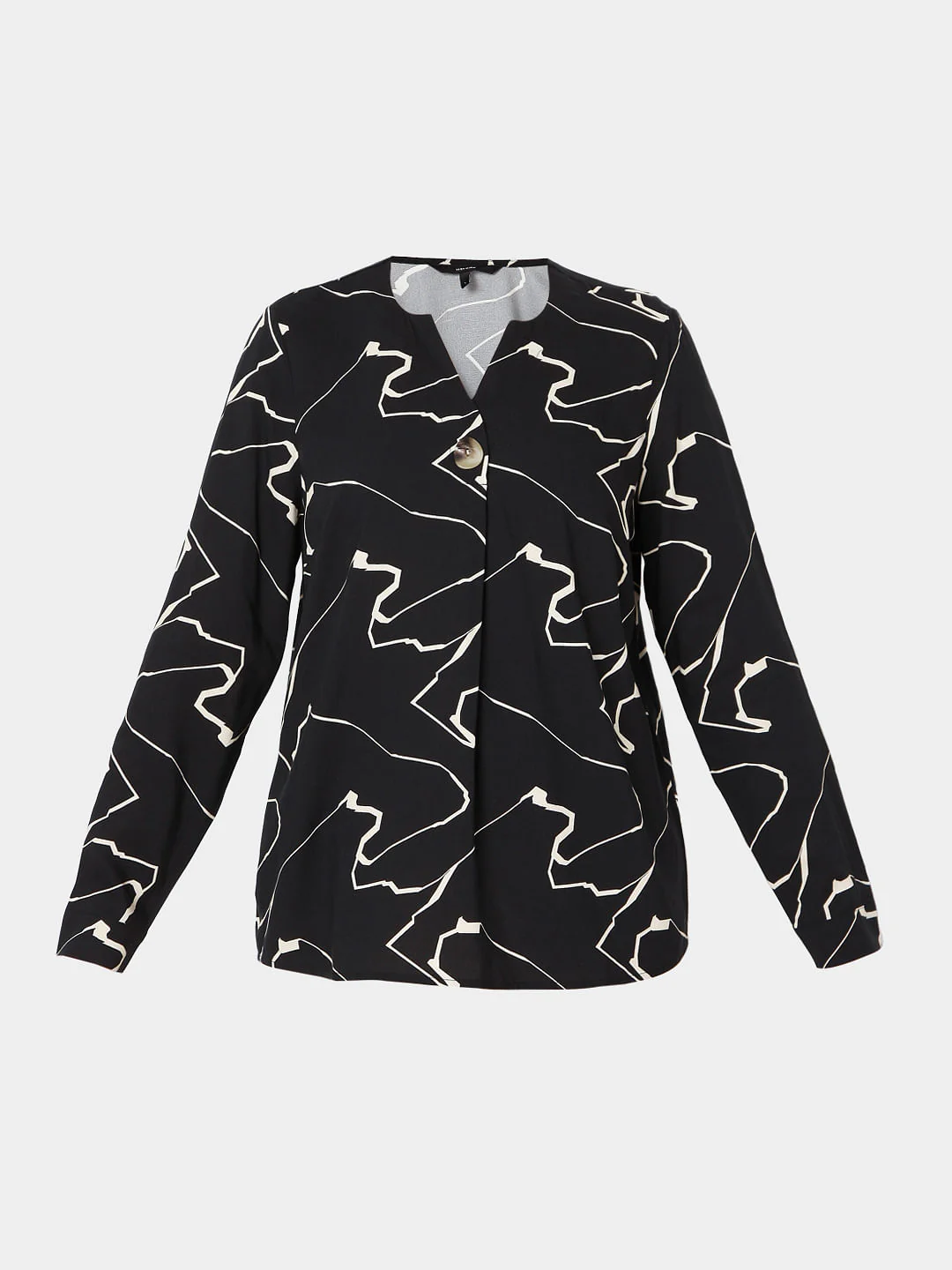 Black Abstract Print Top - Image 7