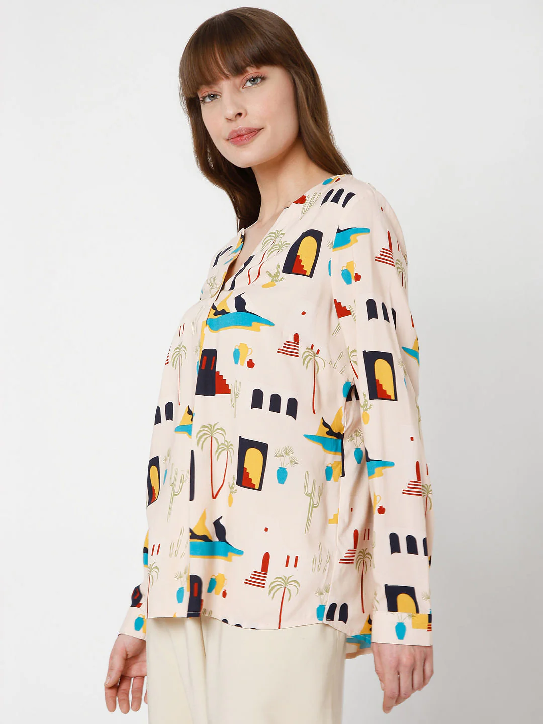 Beige Printed Top - Image 3