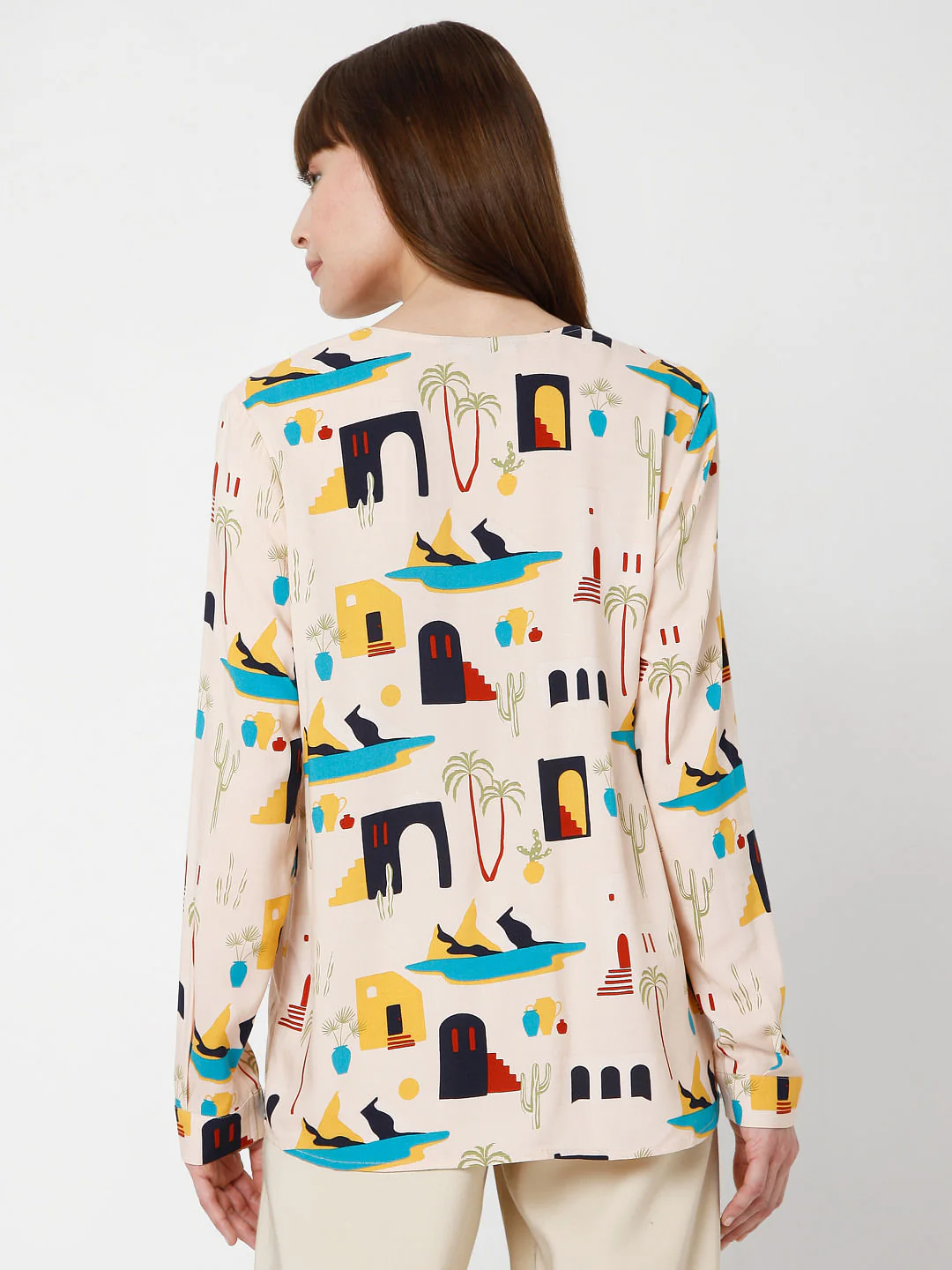 Beige Printed Top - Image 4