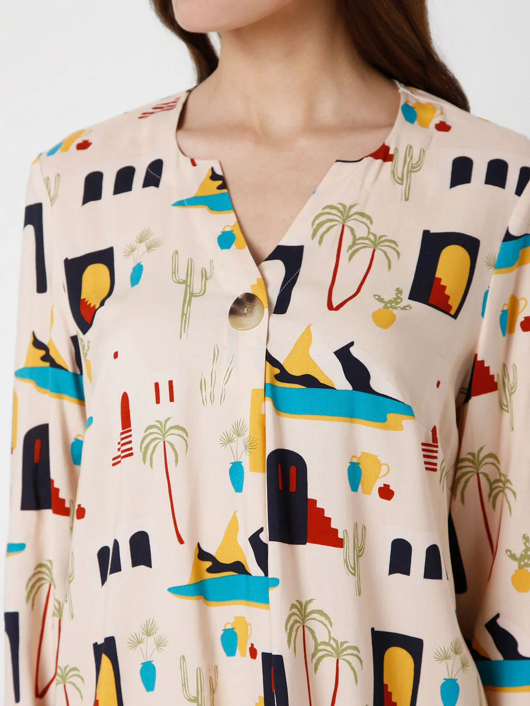 Beige Printed Top - Image 6