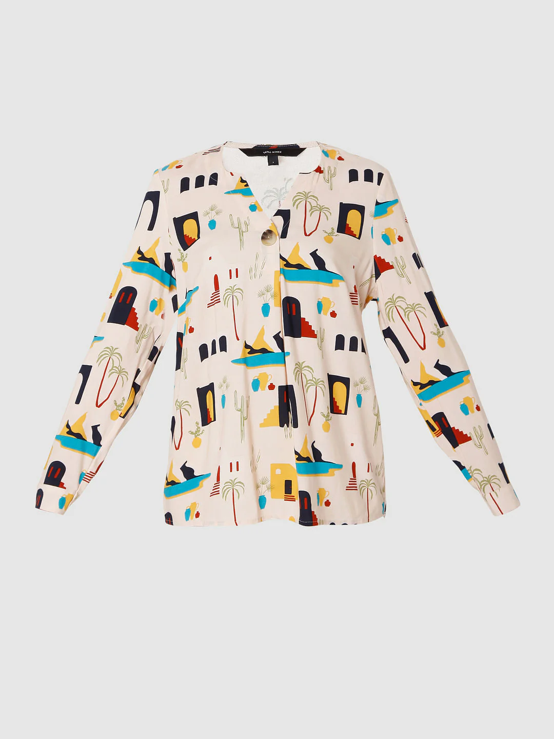 Beige Printed Top - Image 7