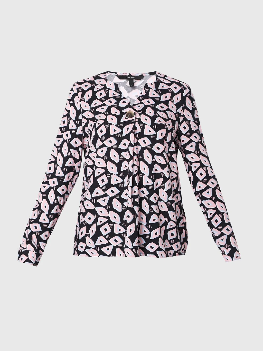 Navy Blue Abstract Print Top - Image 7