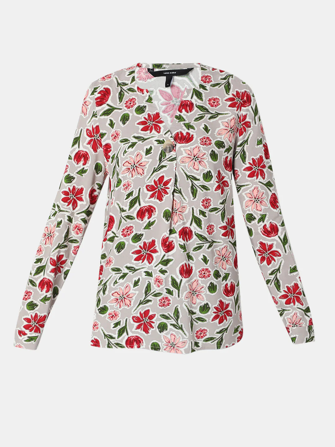 Ash Grey Floral Print Top - Image 7