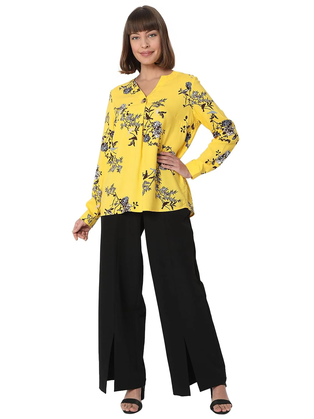 Yellow Floral Print Top - Image 5