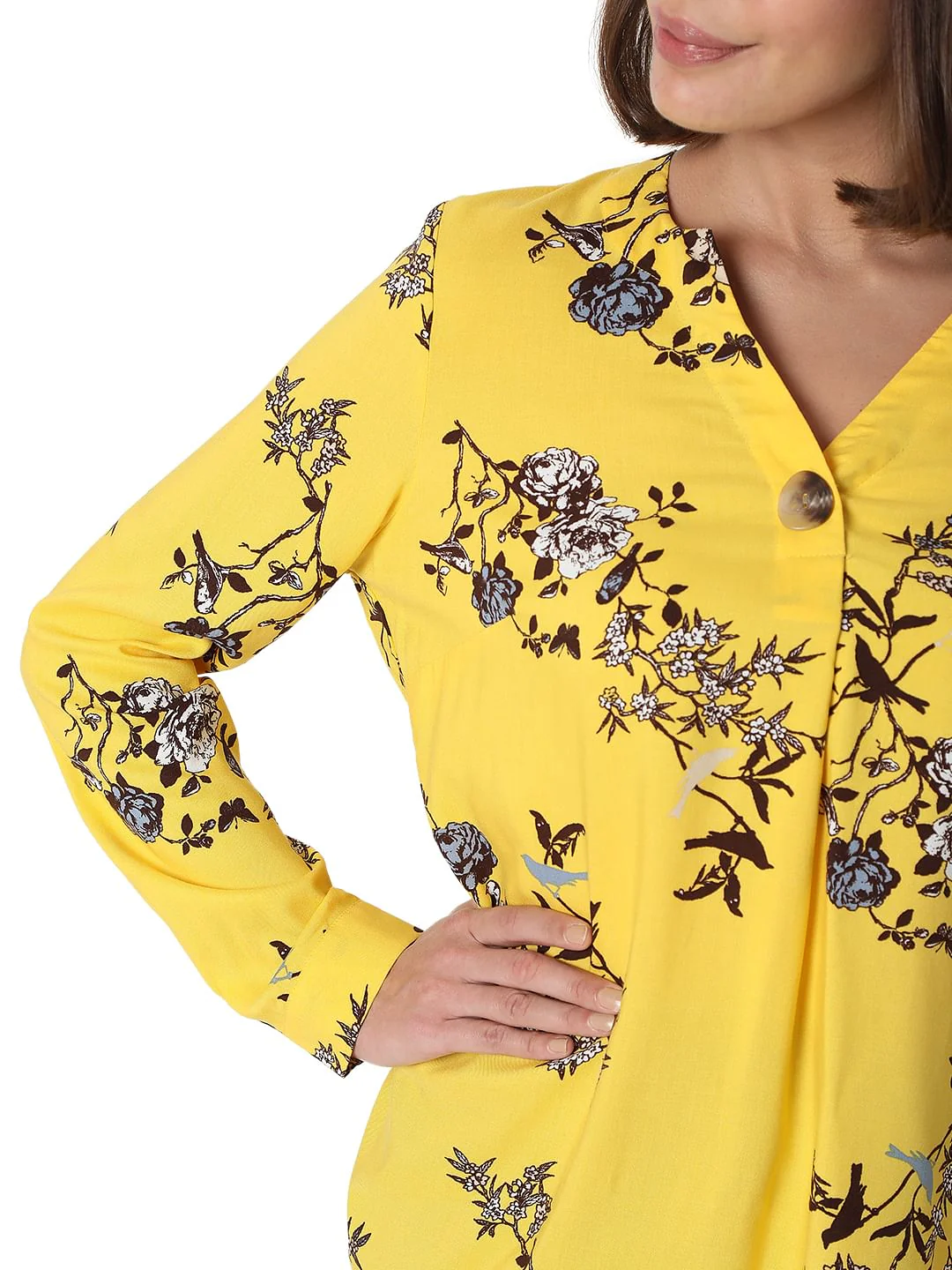 Yellow Floral Print Top - Image 6