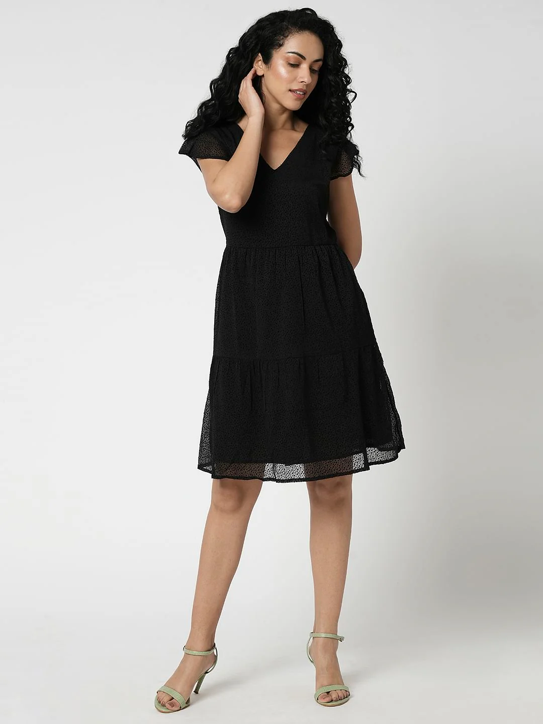 I.Scenery By Vero Moda Black Printed Georgette Dress - Image 5