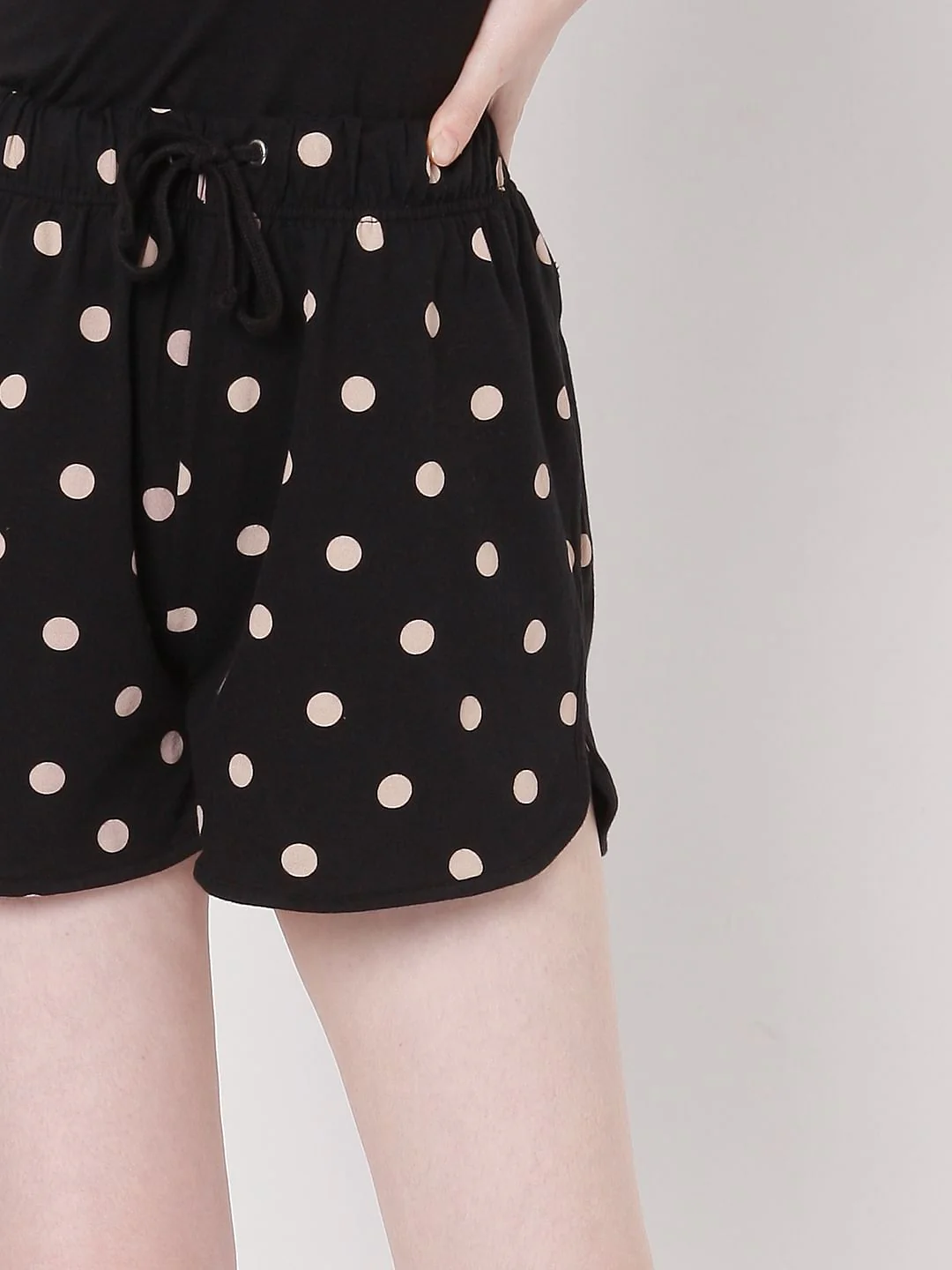 Black Polka Dot Shorts & T-Shirt Set - Image 7