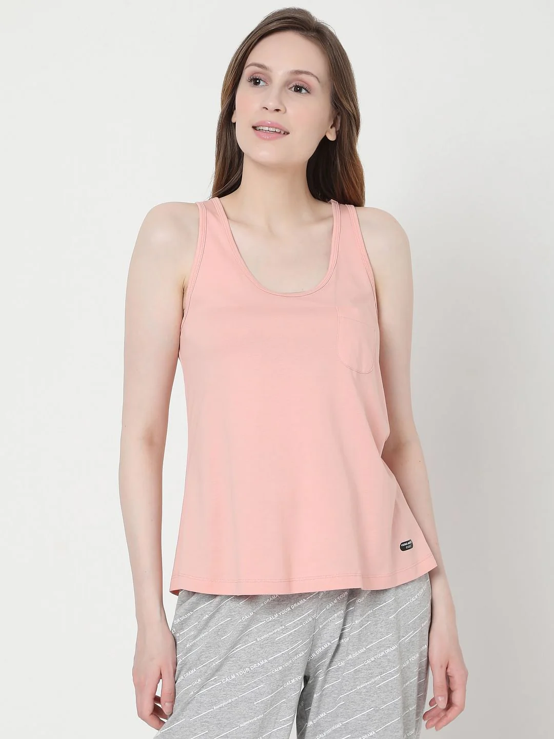 Pink & Grey Tank Top & Joggers Set - Image 2