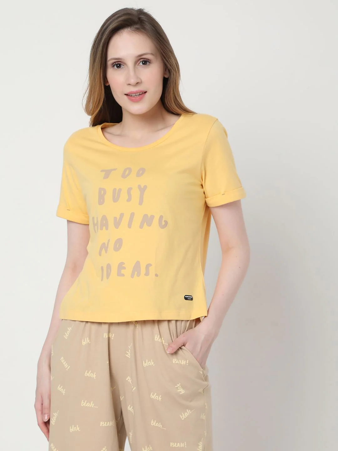 Beige & Yellow Pyjama Set - Image 2