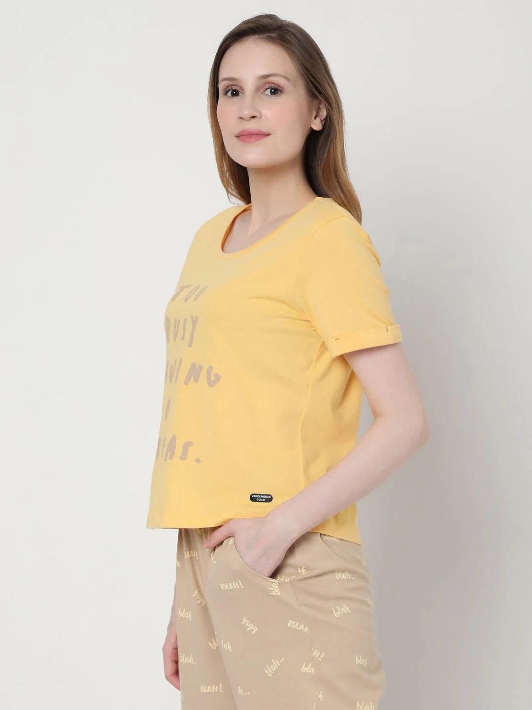 Beige & Yellow Pyjama Set - Image 3
