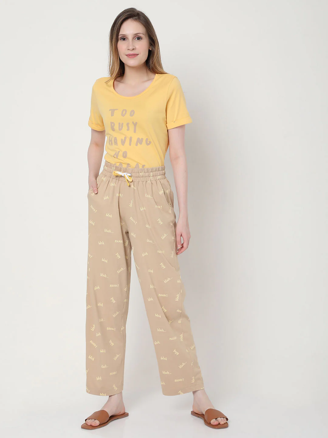 Beige & Yellow Pyjama Set - Image 5