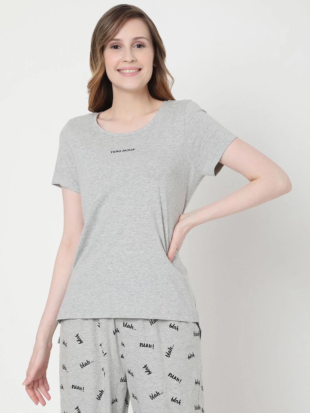 Grey Printed T-Shirt & Joggers Set - Image 2