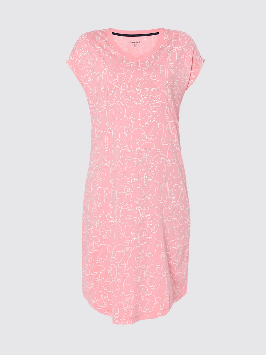 Pink Printed Nightwear Dress - Image 7