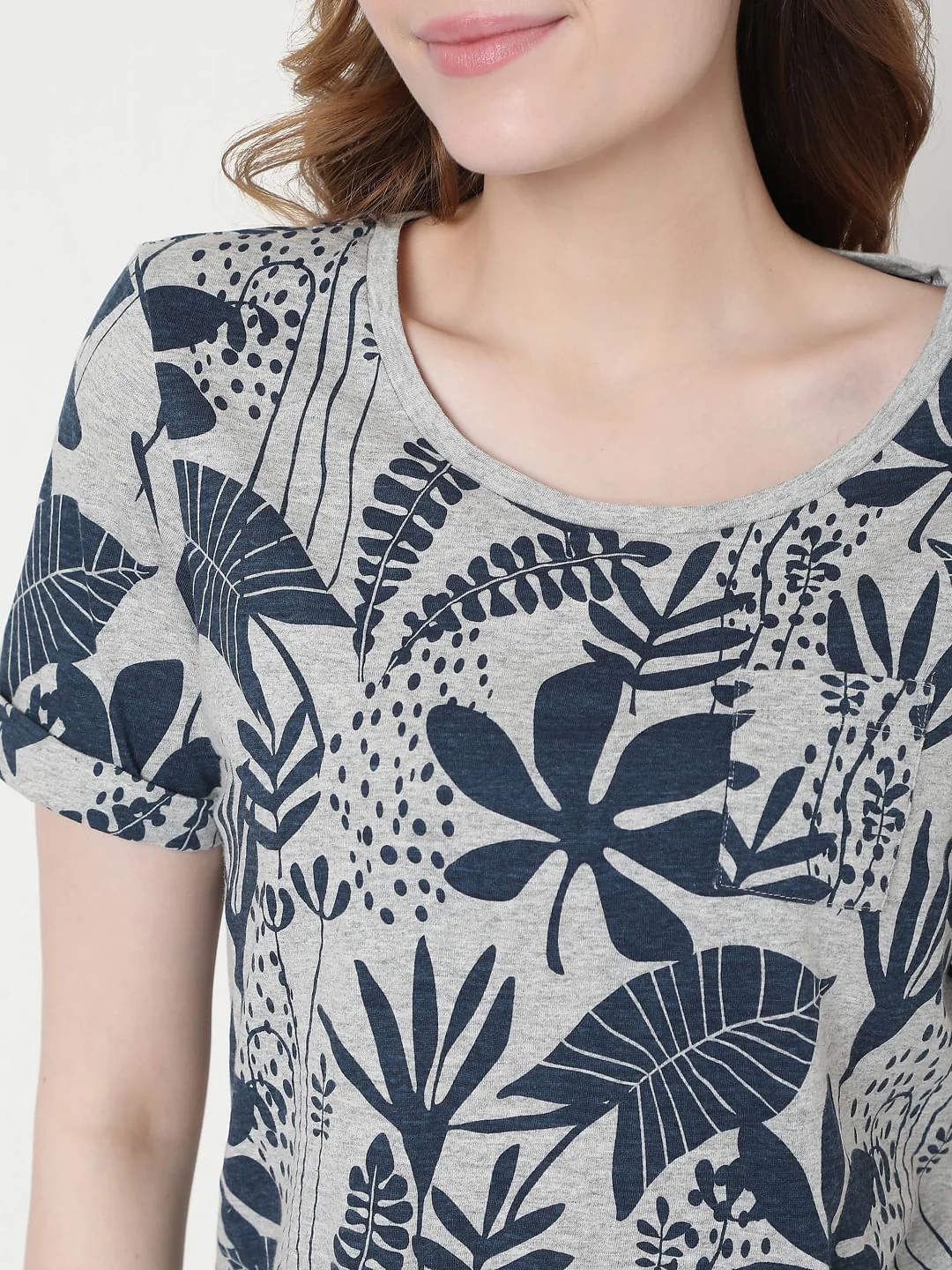 Grey Tropical Print T-Shirt & Shorts Set - Image 6
