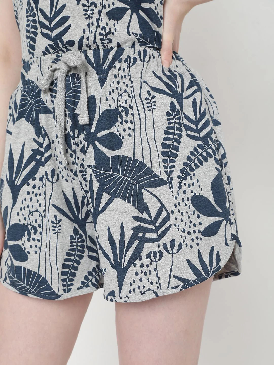 Grey Tropical Print T-Shirt & Shorts Set - Image 7