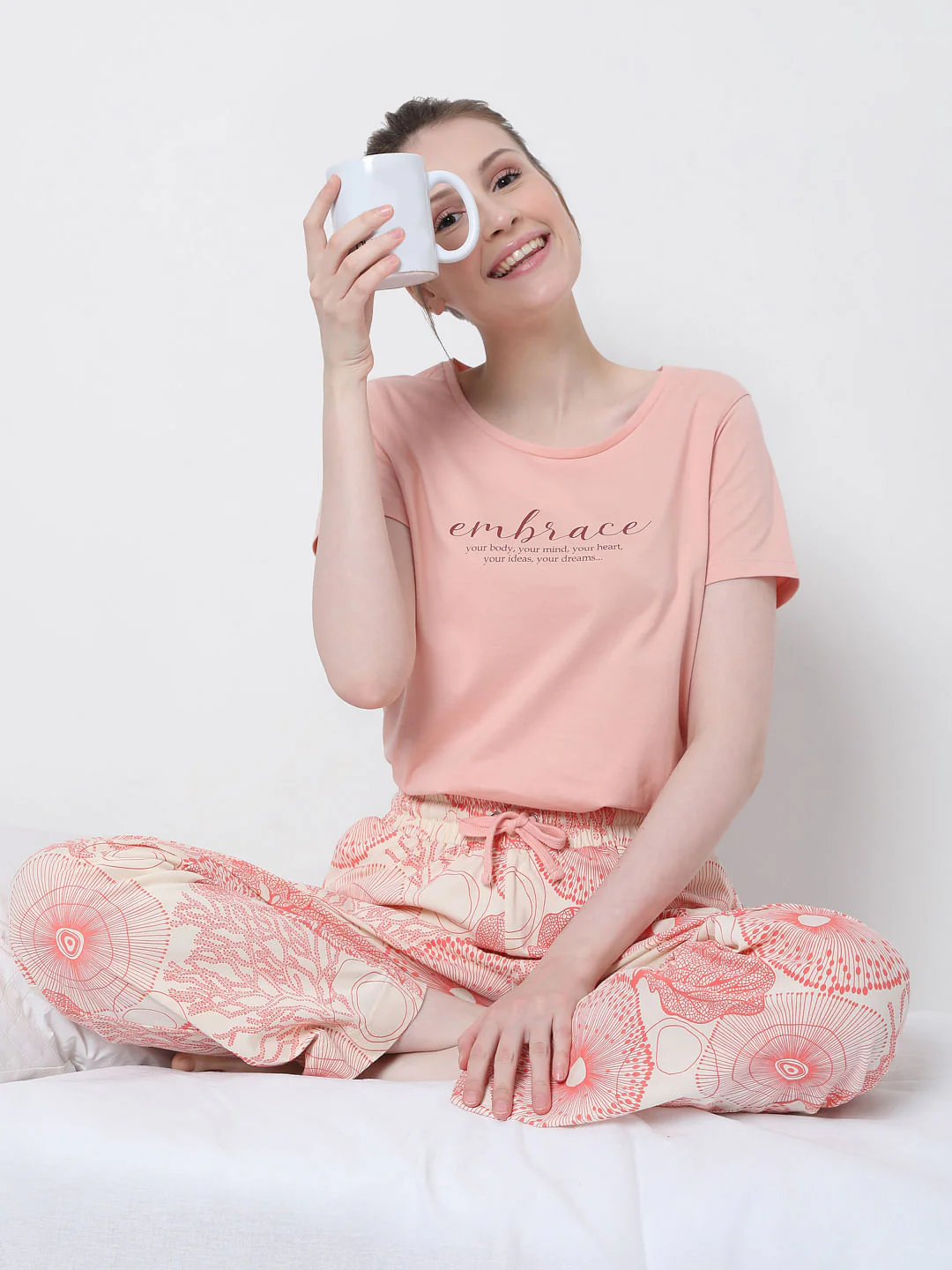 Pink Printed Pyjama Sets