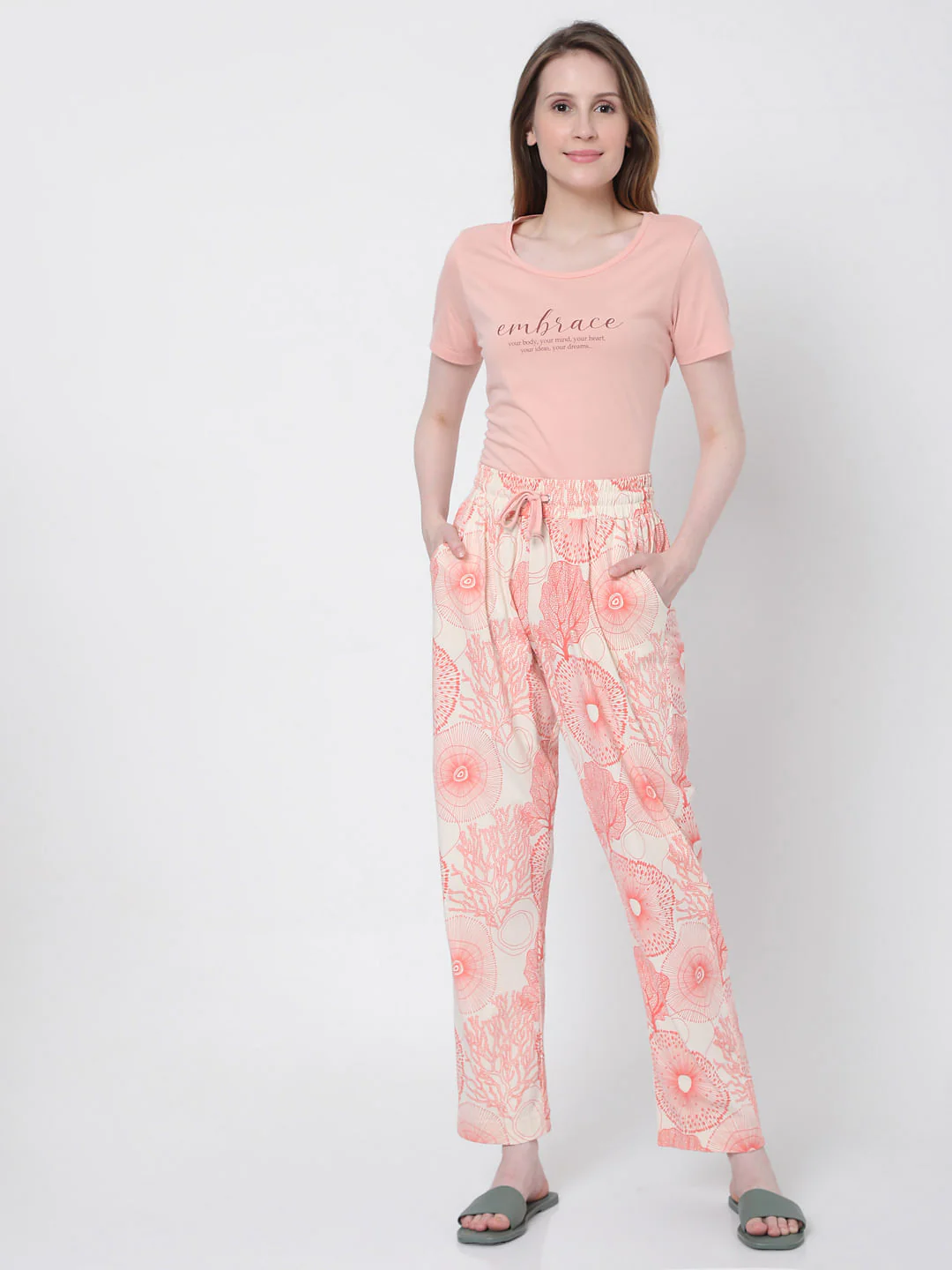 Pink Printed Pyjama Sets - Image 2