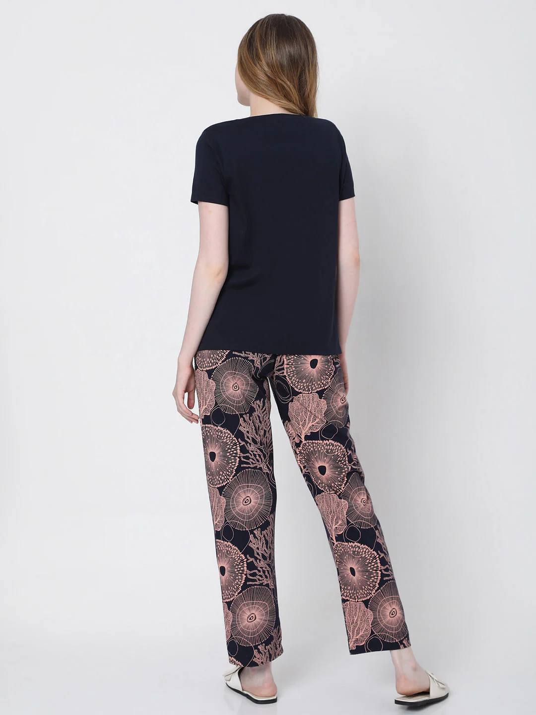Navy Blue Printed Pyjama Set - Image 4