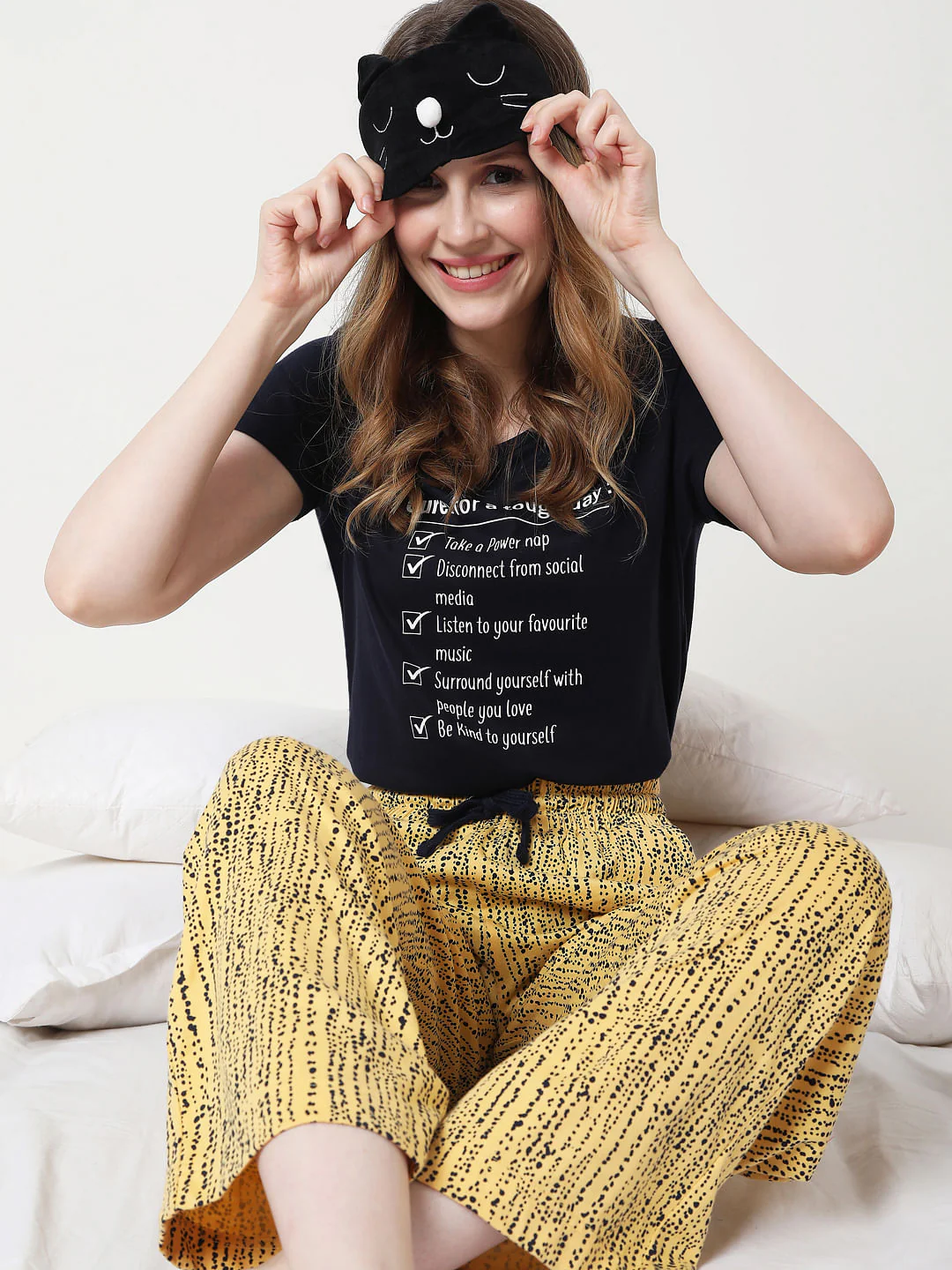Black & Yellow Checklist Pyjama Set