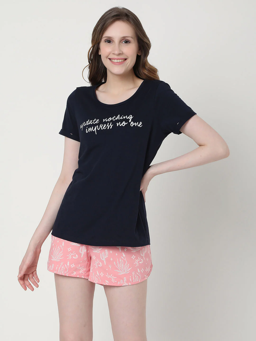 Black & Pink T-Shirt & Shorts Set - Image 2