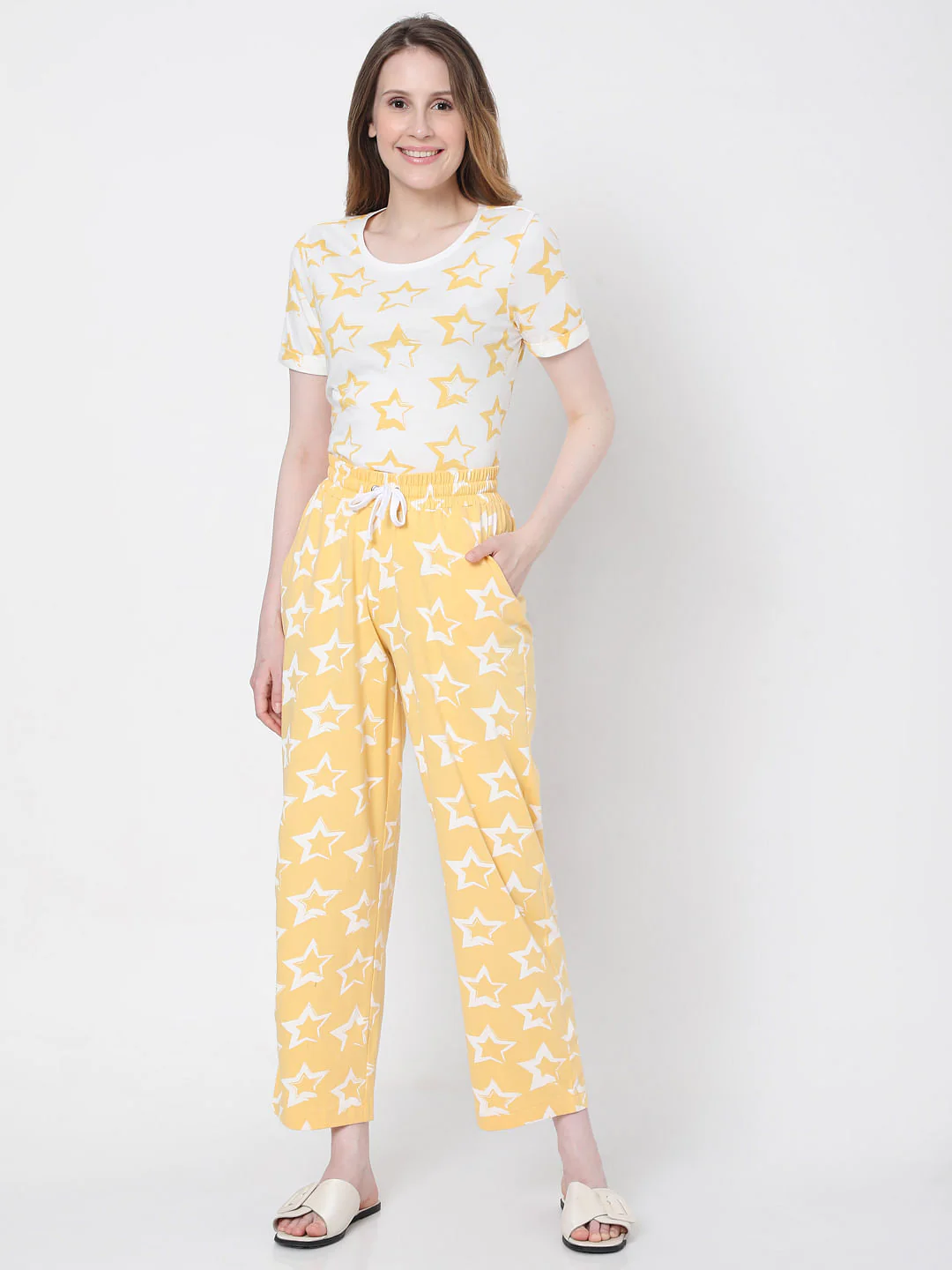 Yellow Star Print Pyjama Set - Image 2