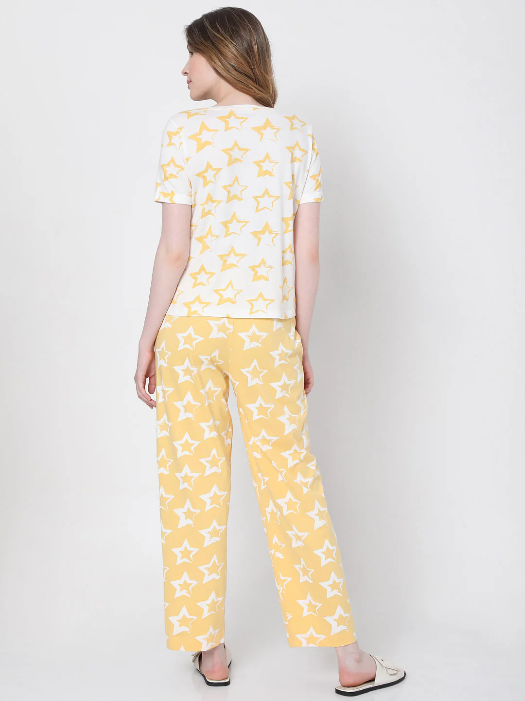 Yellow Star Print Pyjama Set - Image 4