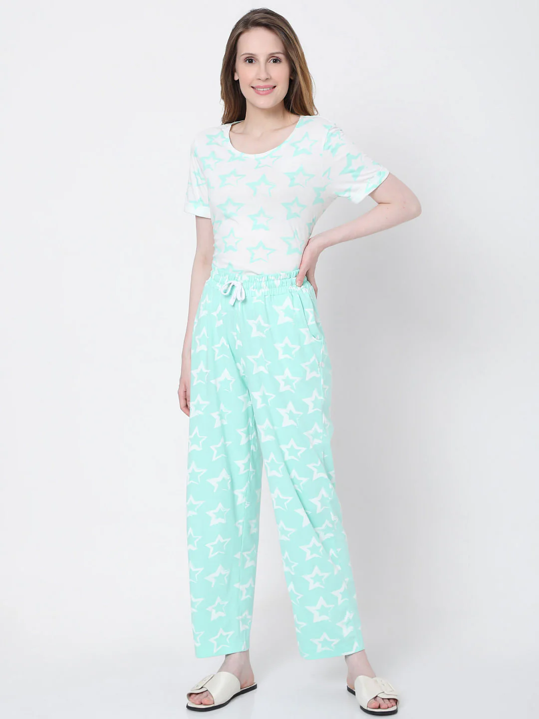 Green Star Print Pyjama Set - Image 2