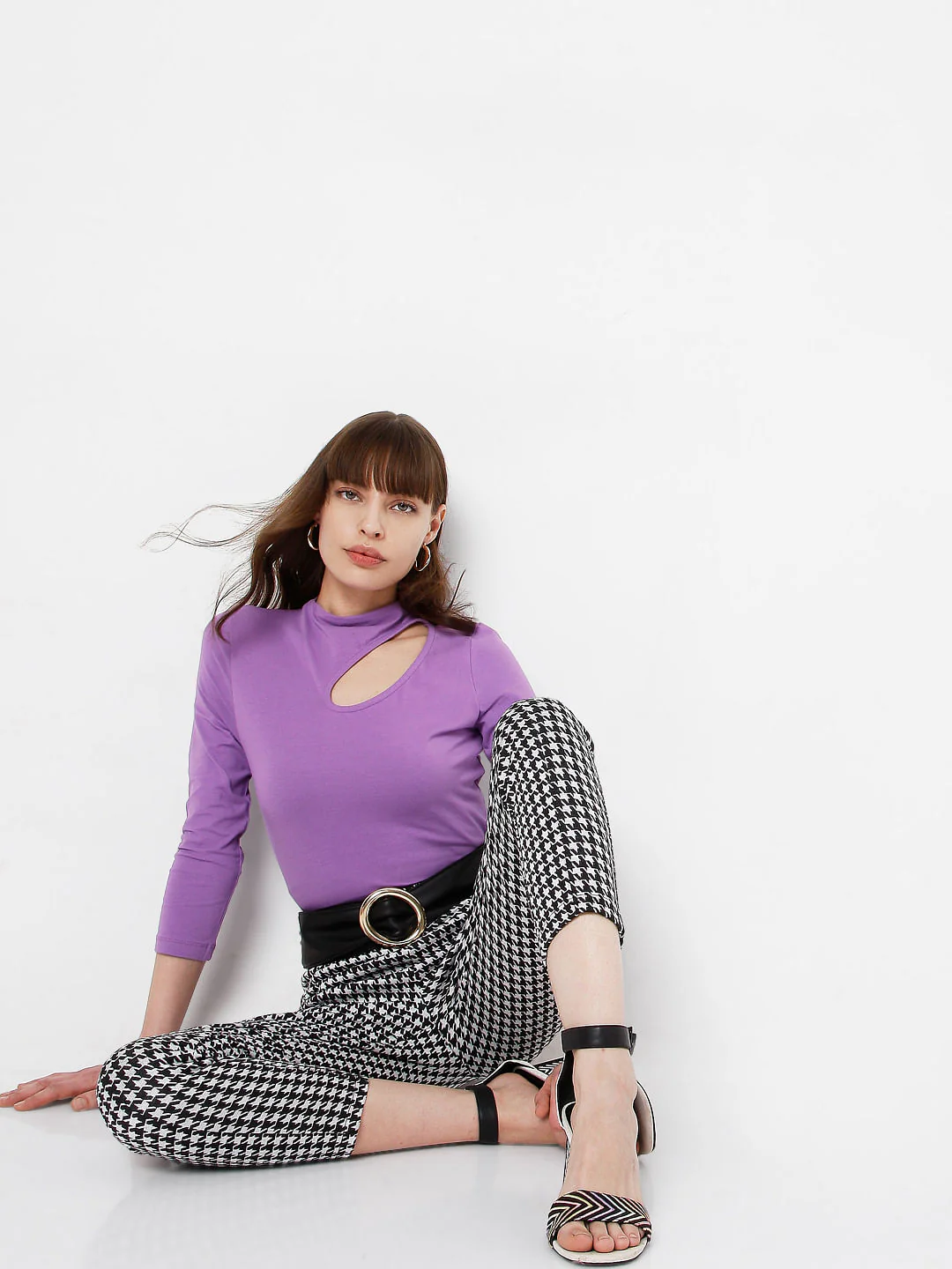 Black & White Houndstooth Print Jeggings