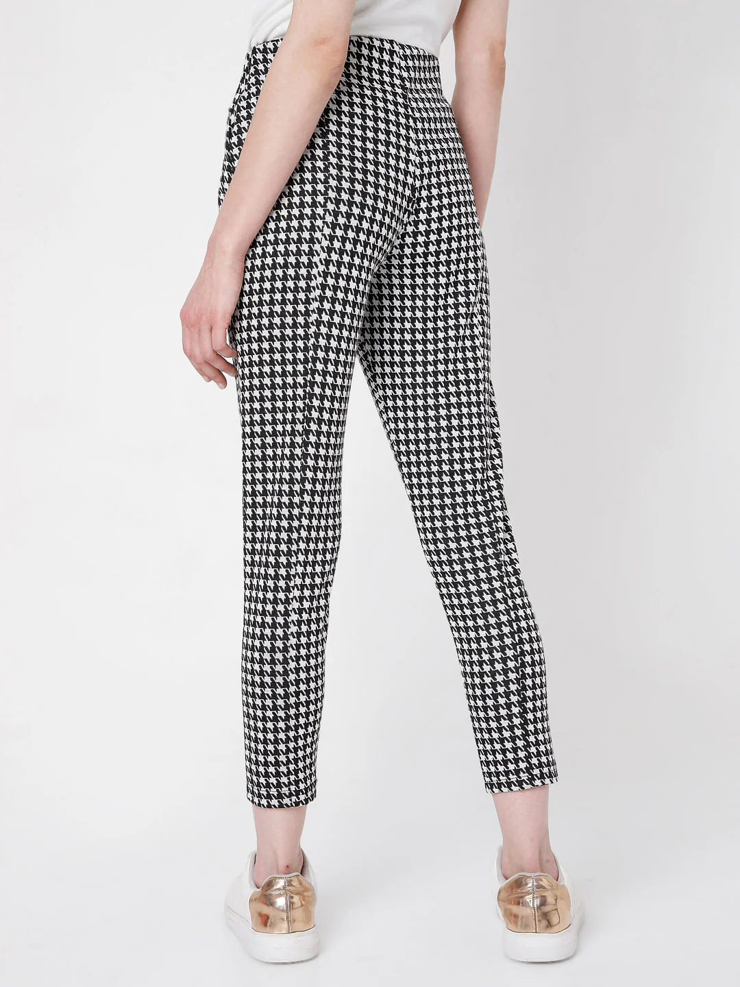 Black & White Houndstooth Print Jeggings - Image 4