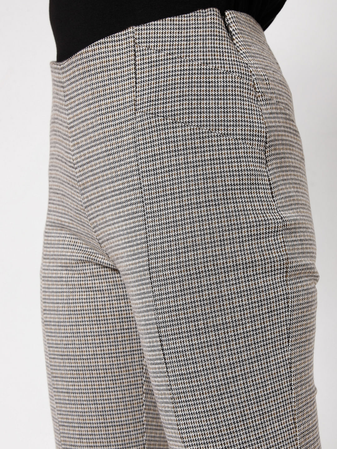 Black Textured Woven Leggings - Image 5