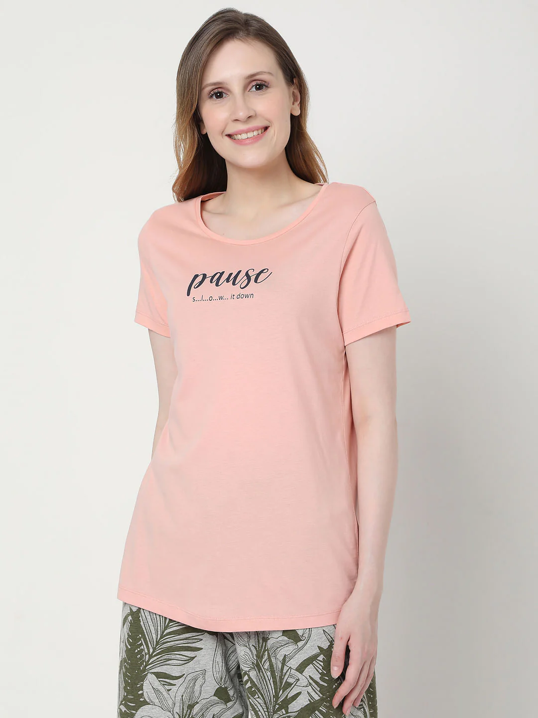 Pink & Green Tropical Print Pyjama Set - Image 2