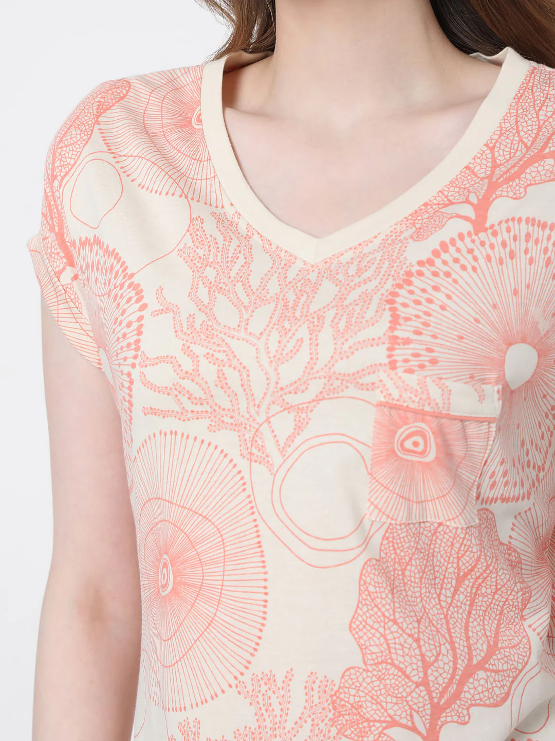 Coral Printed Nighwear Dress - Image 6