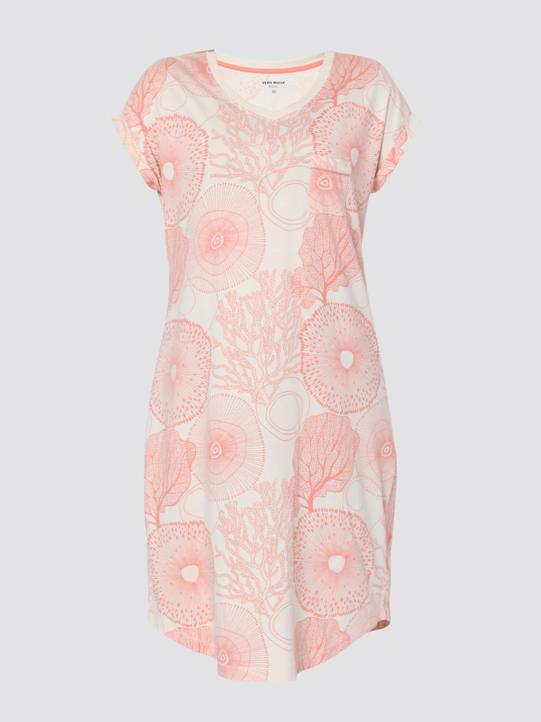 Coral Printed Nighwear Dress - Image 7