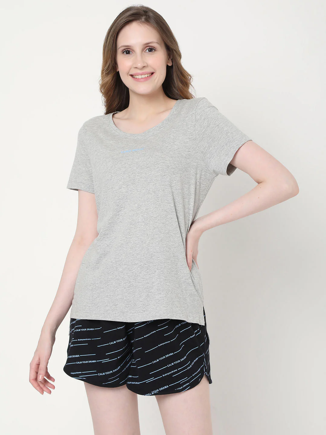 Grey T-Shirt & Shorts Set - Image 2