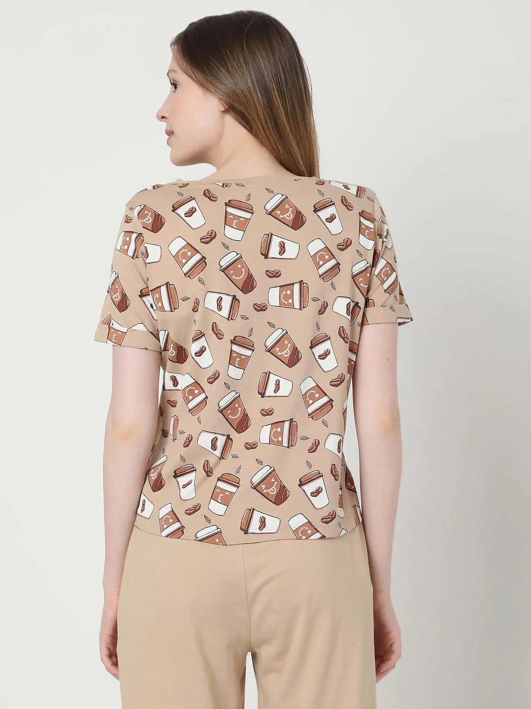 Brown Coffee Cup T-Shirt & Joggers Set - Image 4