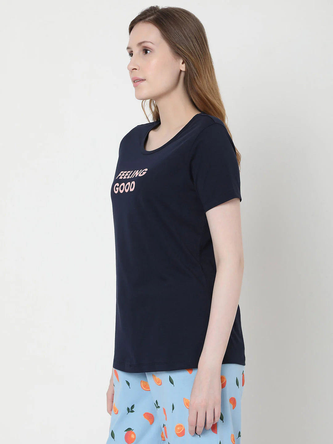 Blue Tangerine Print Pyjama Set - Image 3