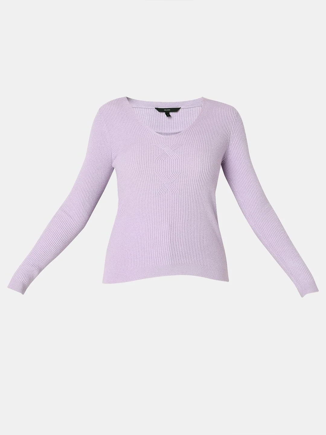 Lilac Ribbed Knit Top - Image 7