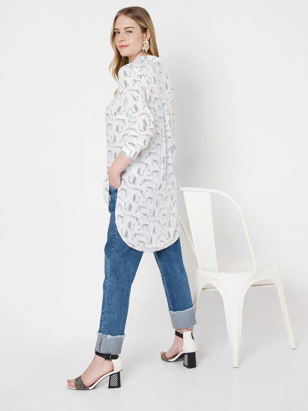 White Printed Shirt