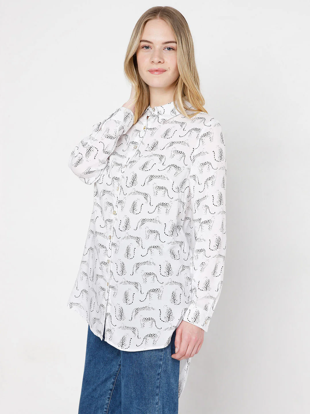 White Printed Shirt - Image 3