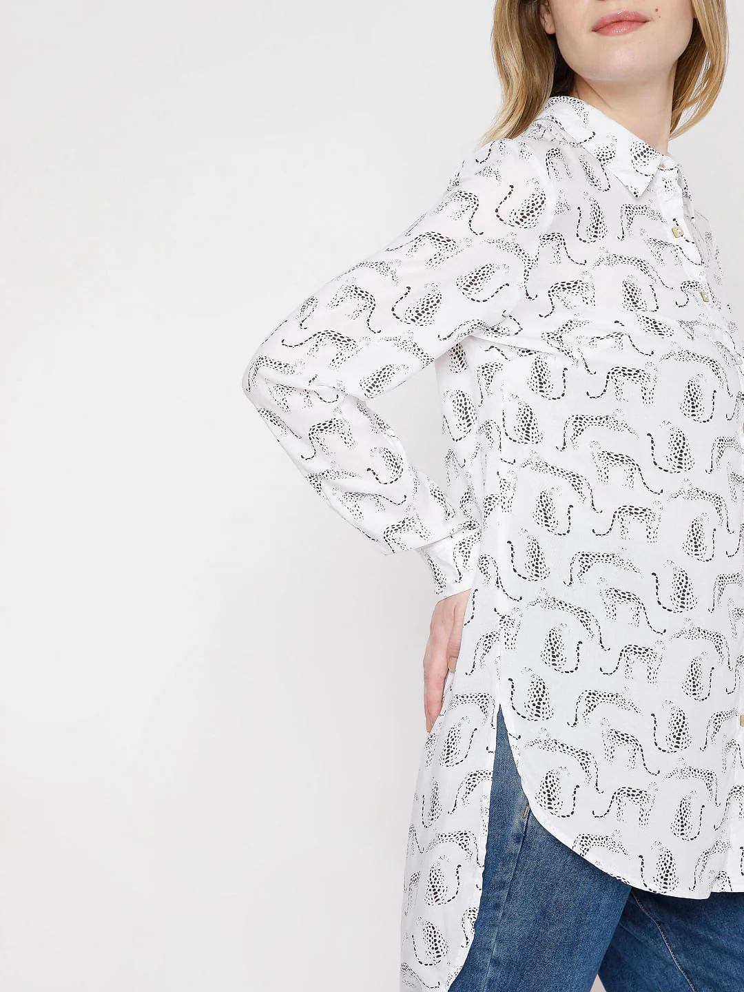 White Printed Shirt - Image 6