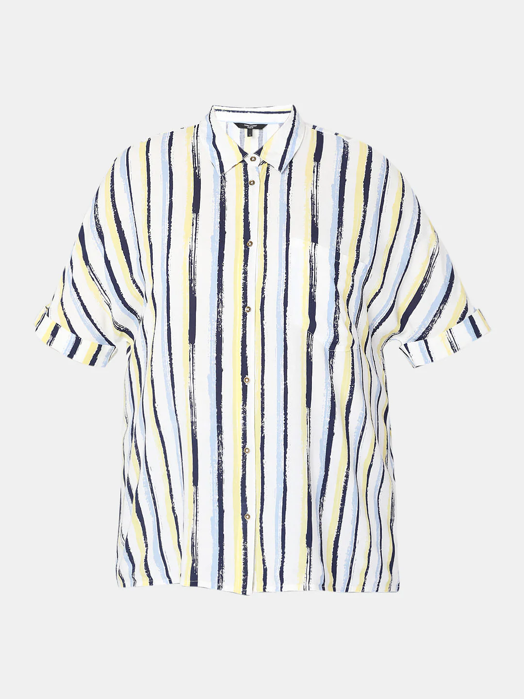 Curve White Asymmetrical Striped Shirt - Image 7