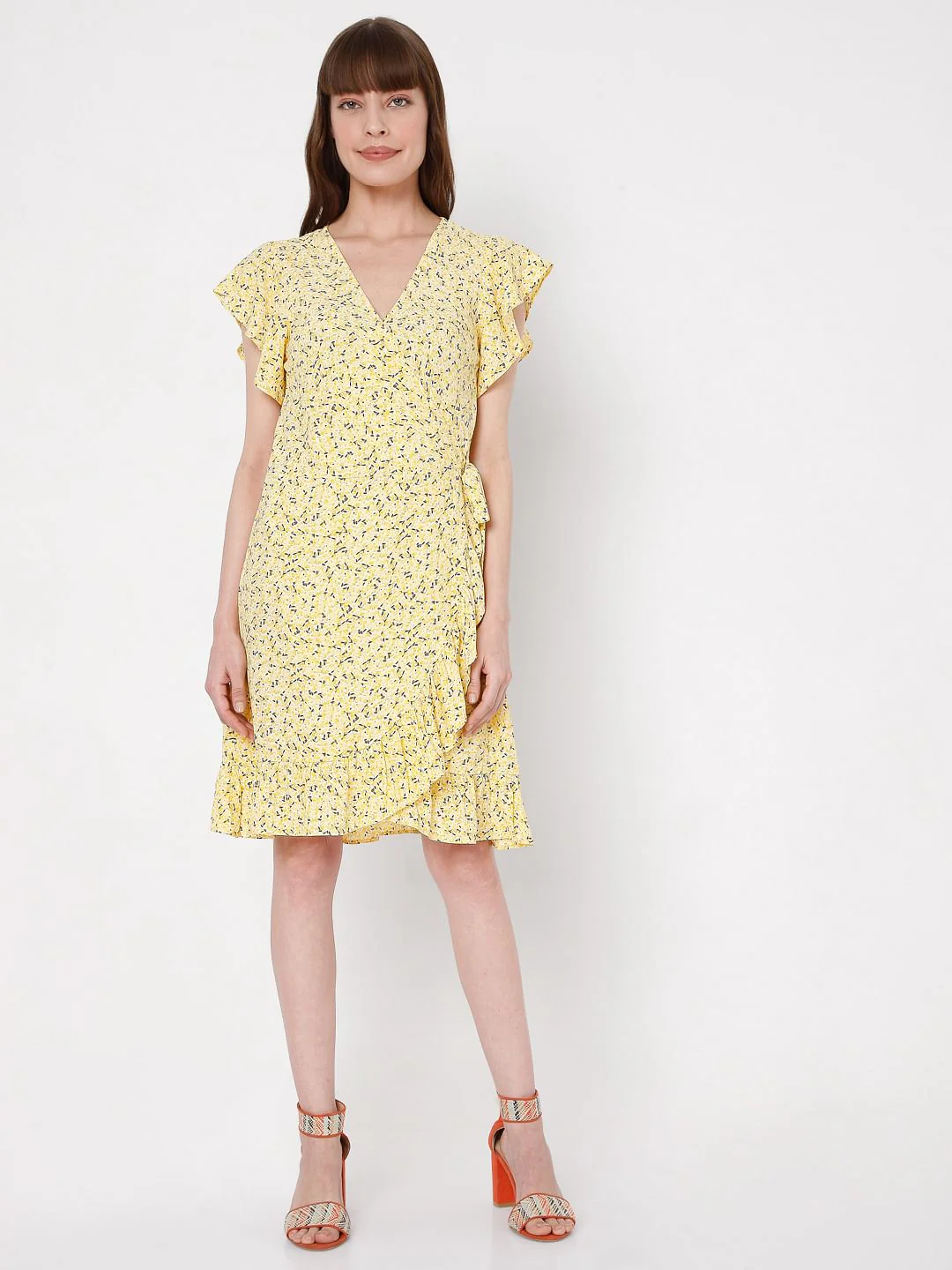 Yellow Floral Mini Dress - Image 5