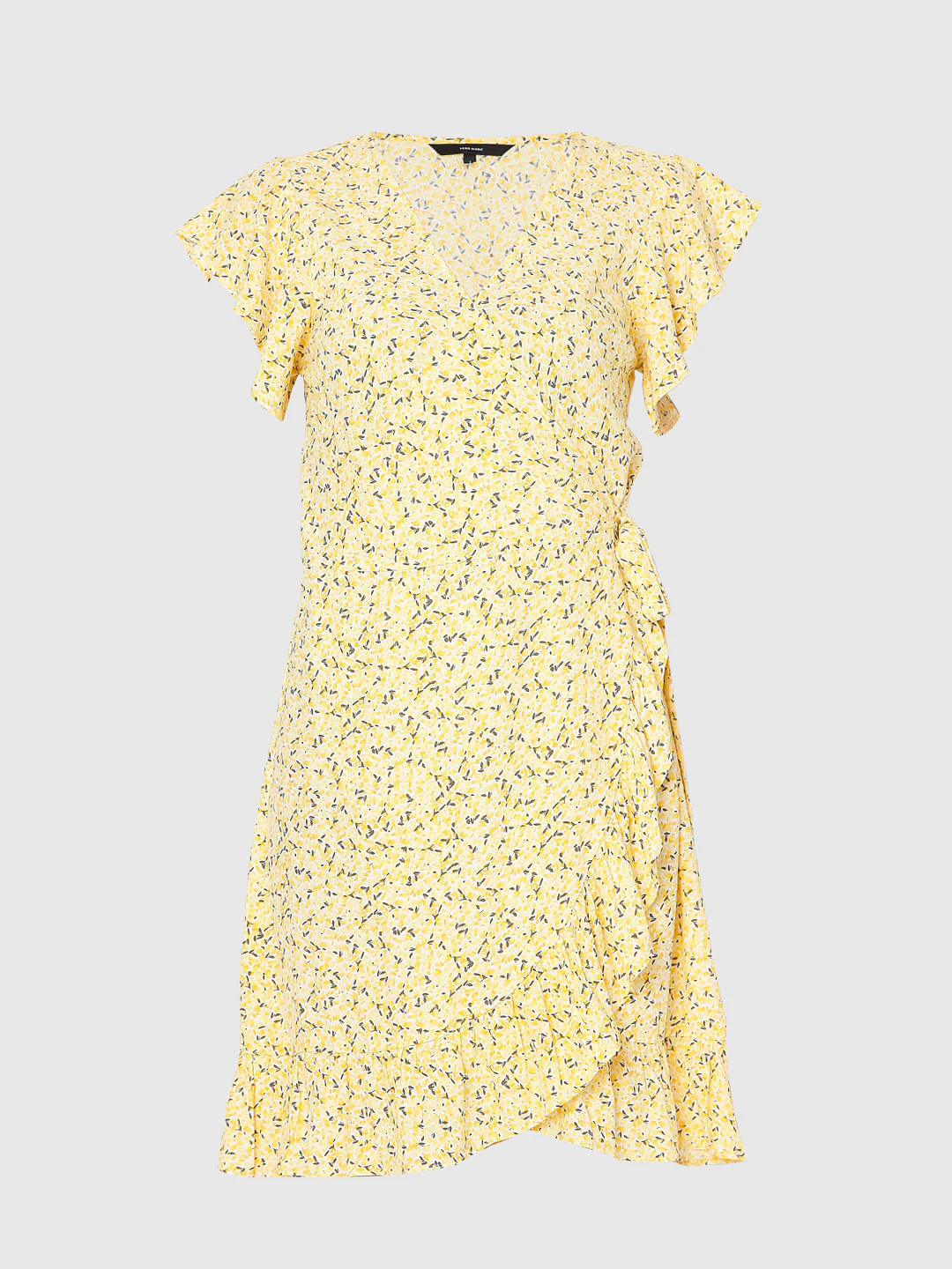 Yellow Floral Mini Dress - Image 7
