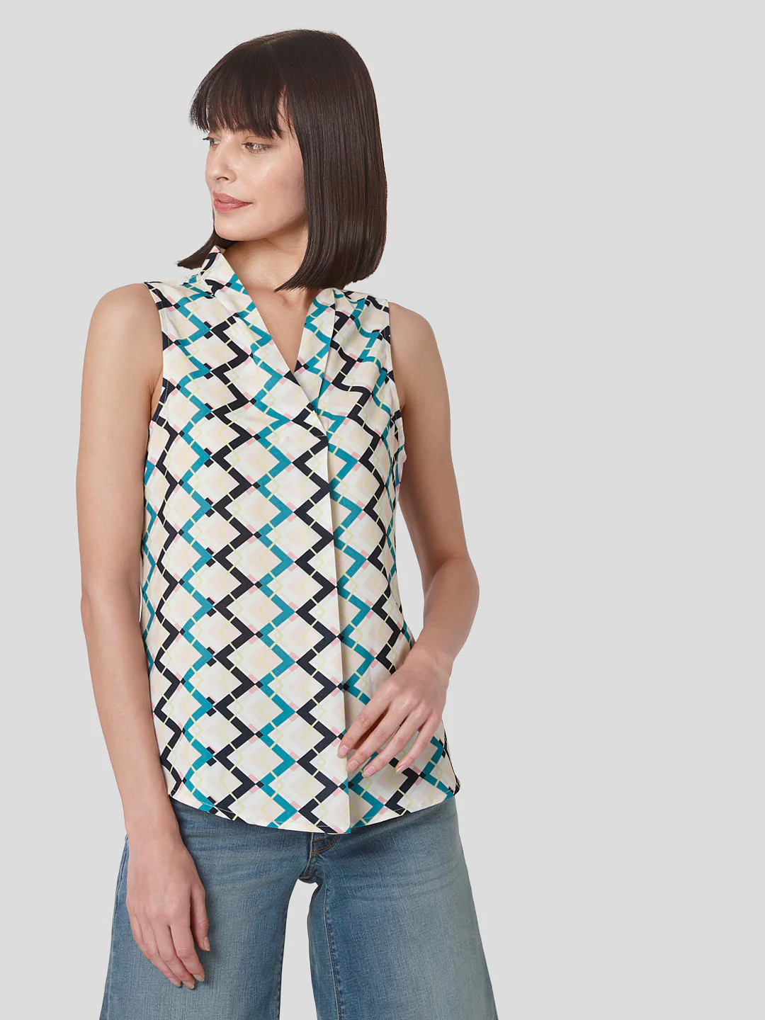Multi-Coloured Moroccan Print Top - Image 2