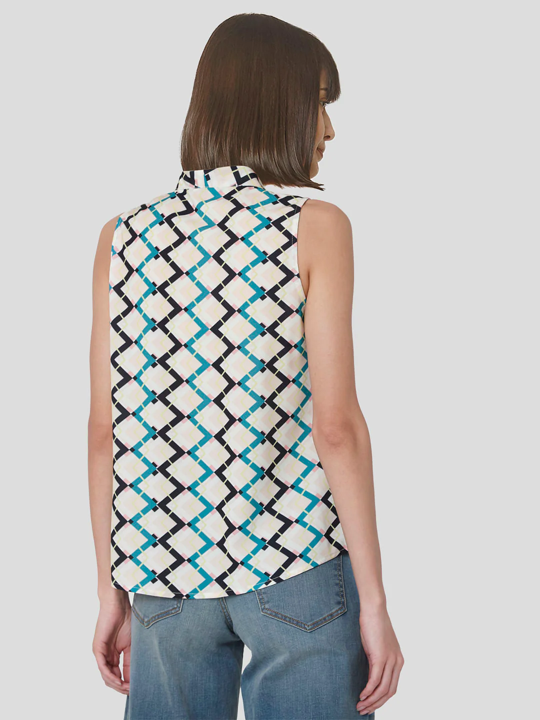 Multi-Coloured Moroccan Print Top - Image 4
