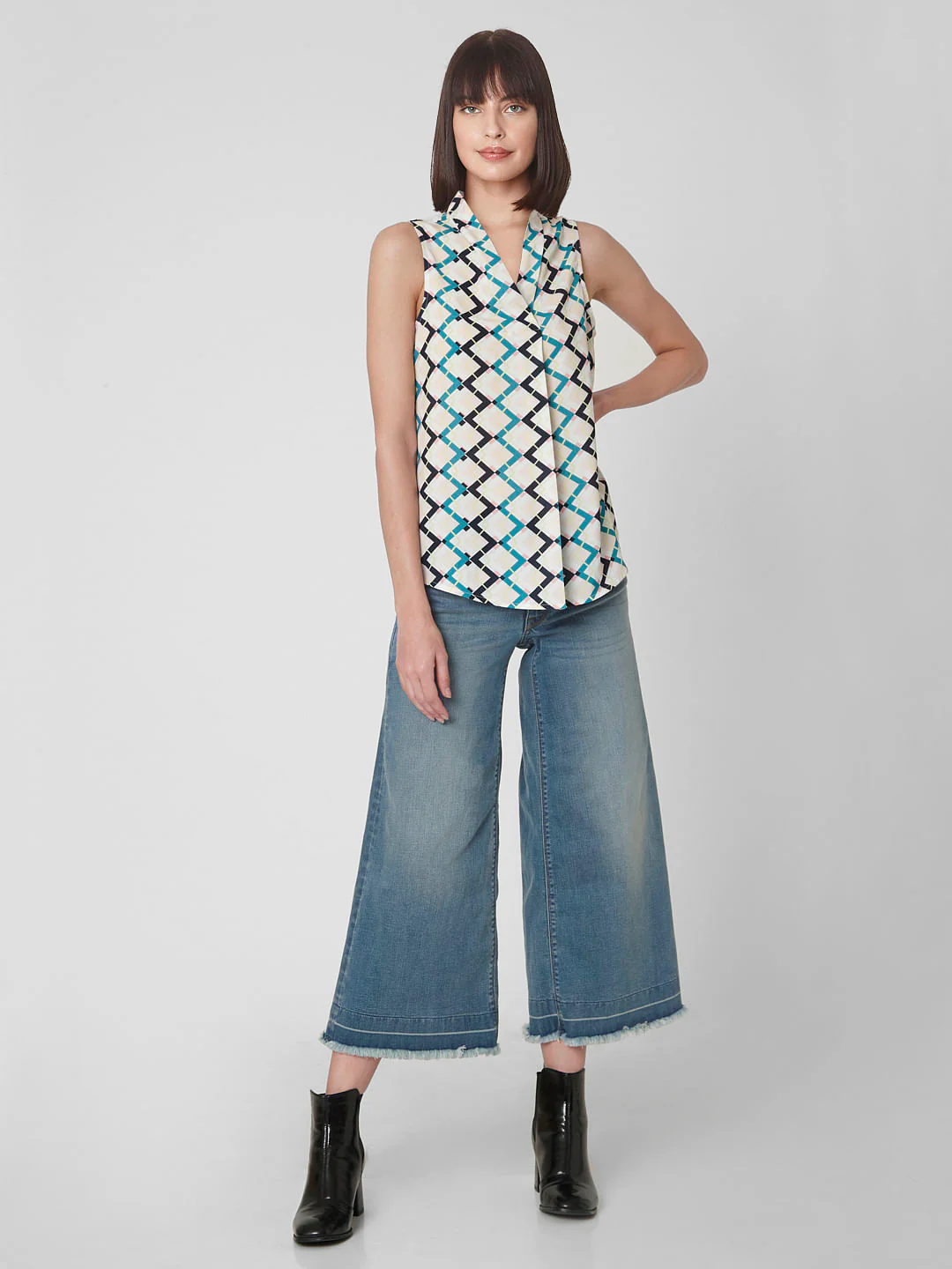 Multi-Coloured Moroccan Print Top - Image 5